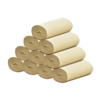 

10 Rolls Multipurpose Natural Bamboo Pulp Roll Paper Toilet Paper Towels Household Kitchen Suply