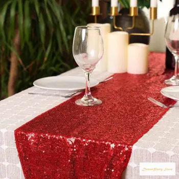 

Sparkly Rose Gold Sequin Table Runners Sparkly For wedding decoration Home Tables for lunch New Year Christmas Decor For Home