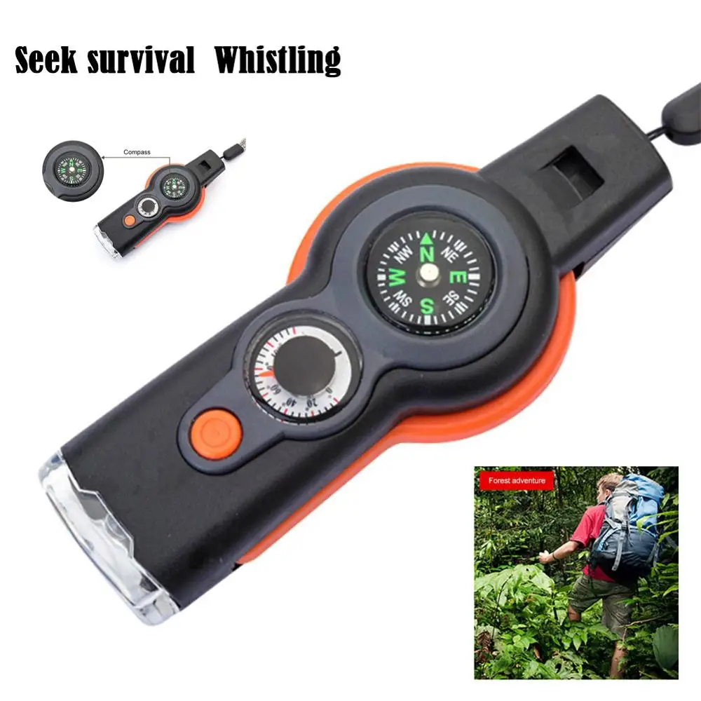 

Practical Seven in One Multi Function Survival Whistle Small and Portable Easy to Carry ABS Durable Wholesale Quick delivery CSV