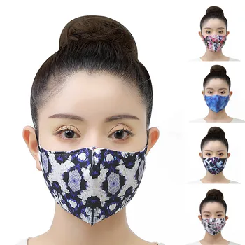 

5pc Mouth Mask Washable Reuse Face Cotton Fabric Linen Protection Printing Mascarillas Cartoon Breathable Mondkapjes Mouth Caps