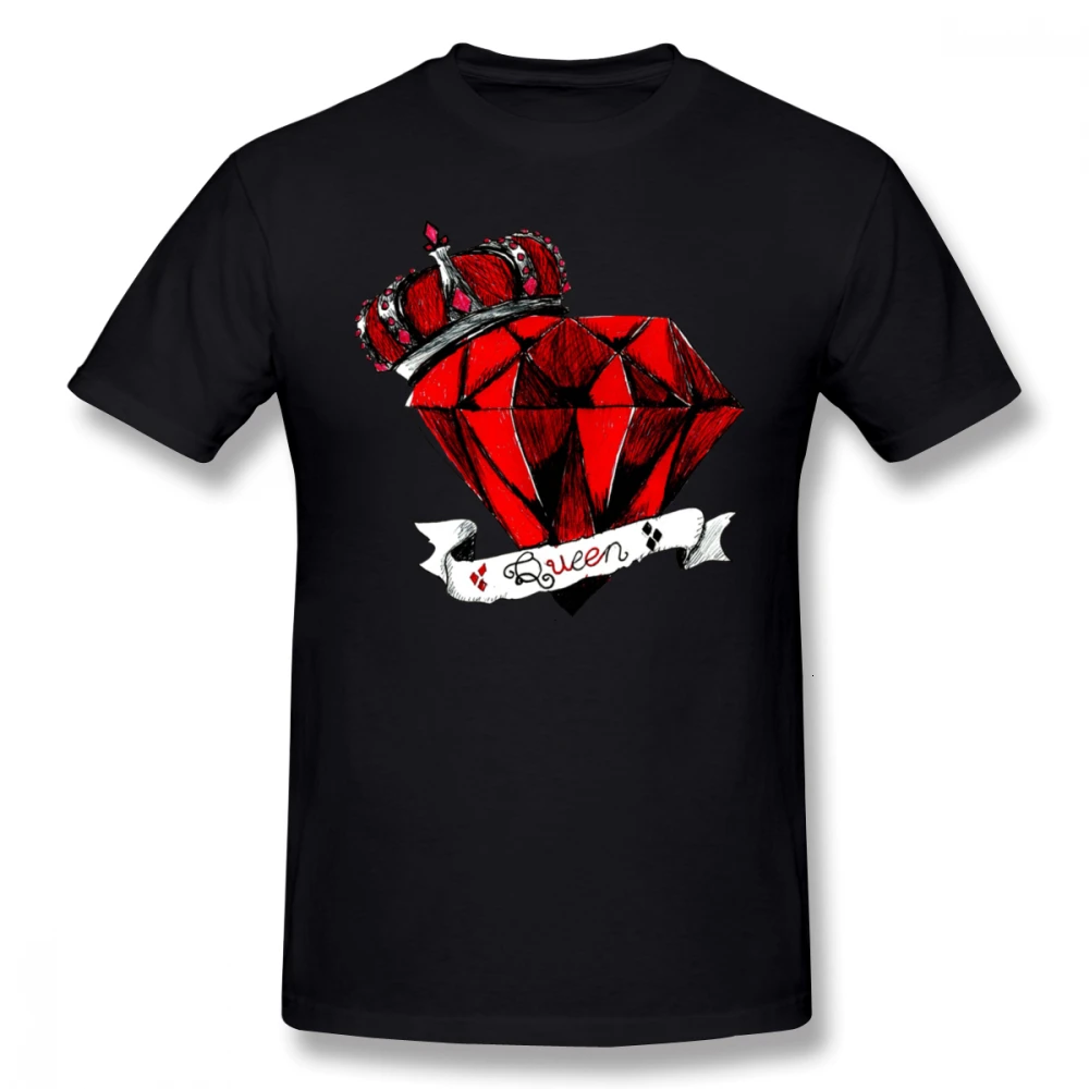 

one yona Harley Queen T Shirt Queen Of Diamonds T-Shirt Cotton Short-Sleeve Tee Shirt XXX Fun Male Beach Print black Tshirt