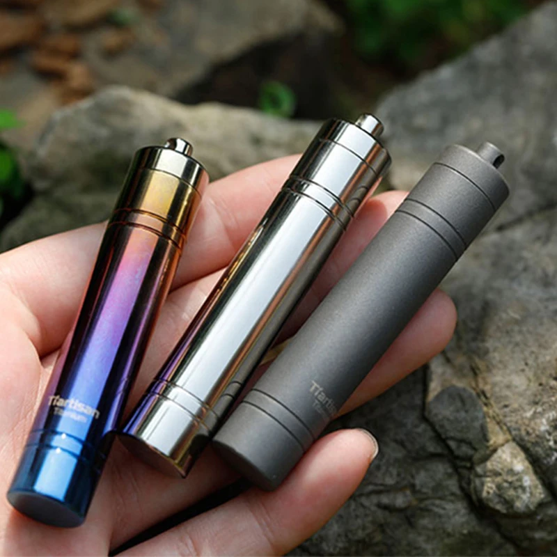 

Titanium Pill Case Portable Outdoor Sealed Waterproof Storage Pill Case Toothpick Container Three Colour Selection Ta6109