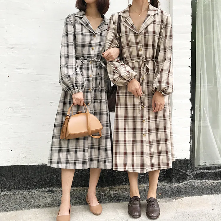 

Tao Sichuan Zhicongxi 2018 Autumn Elegant Full Marks! Hong Kong Style Pattern Waist Hugging Mid-length Trench Coat 1326