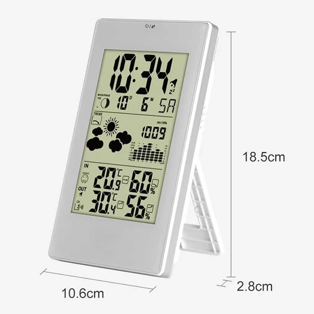 FJ3352 метеостанция с барометром, беспроводной датчик температуры и влажности, будильник и повтор сигнала, цифровые часы