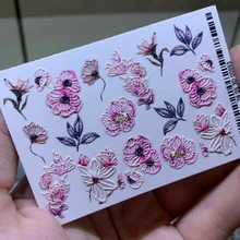 Цветок/Бабочка 3D наклейки для ногтей Сharms ногтей Переводные кристаллы воды наклейки для ногтей Обертывания для ногтей веточка 3 d слайды для ногтей татуировки, J