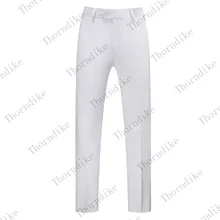 Новые мужские весенние осенние деловые повседневные длинные штаны белые Костюмные брюки мужские эластичные прямые официальные брюки размера плюс 26-40
