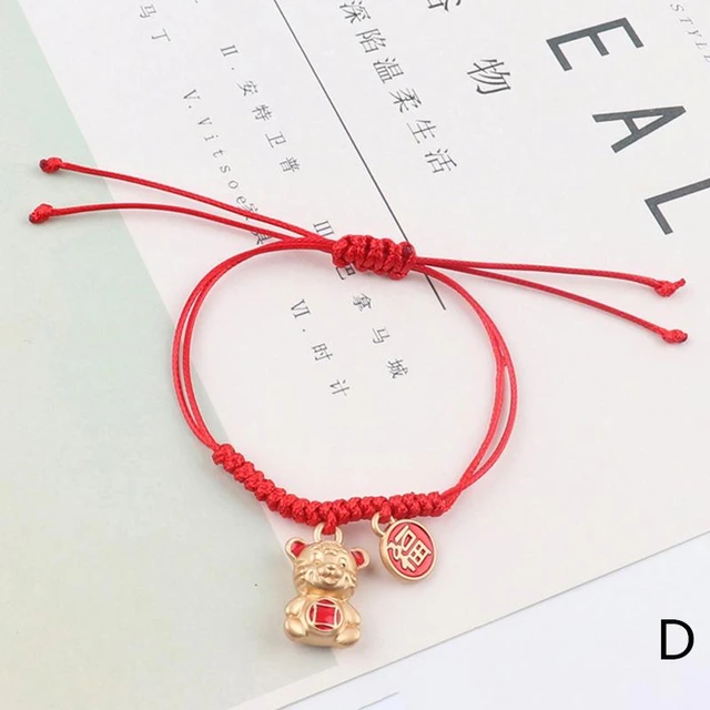 Chinese Style Trendy 12 Zodiac Animal Zodiacal Year Red String Bracelet  Couple Student Christmas and New Year Gift Bracelet Gift