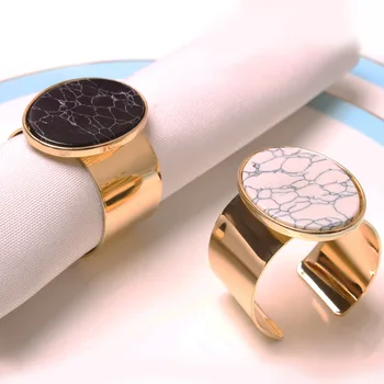 

10pcs New model room marble napkin button, napkin ring, tissue ring