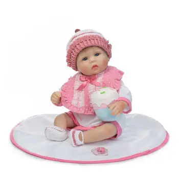 

17 Inch Reborn Baby Doll Girl Handmade Realistic Newborn Vinyl Silicone Gift Children Toy Girl Toy Children Toy Dolls DIY Toy