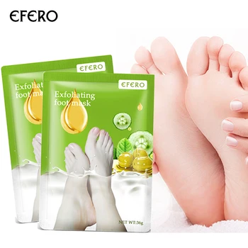 

1Pair EFERO Exfoliating Foot Peeling Mask Whitening Foot Mask Smooth Mask for Legs Remove Cuticles Foot Care Pedicure Socks