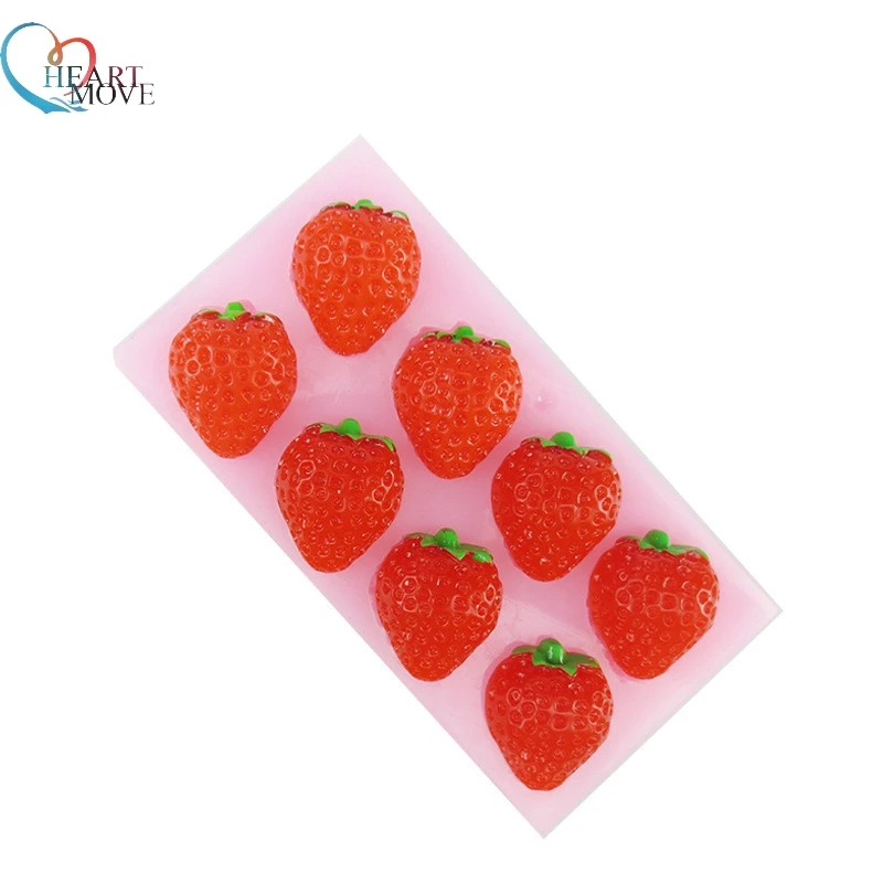 

HEARTMOVE New Strawberry Shaped Silicone Mold Cake Decoration Tool Fondant Chocolate Mold Cake 3D Food Grade Handmade Soap Mold