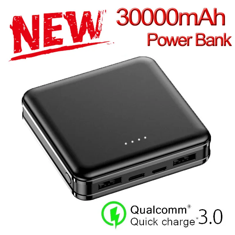 30000mAh внешний аккумулятор с 2 USB портами портативное зарядное устройство Внешний