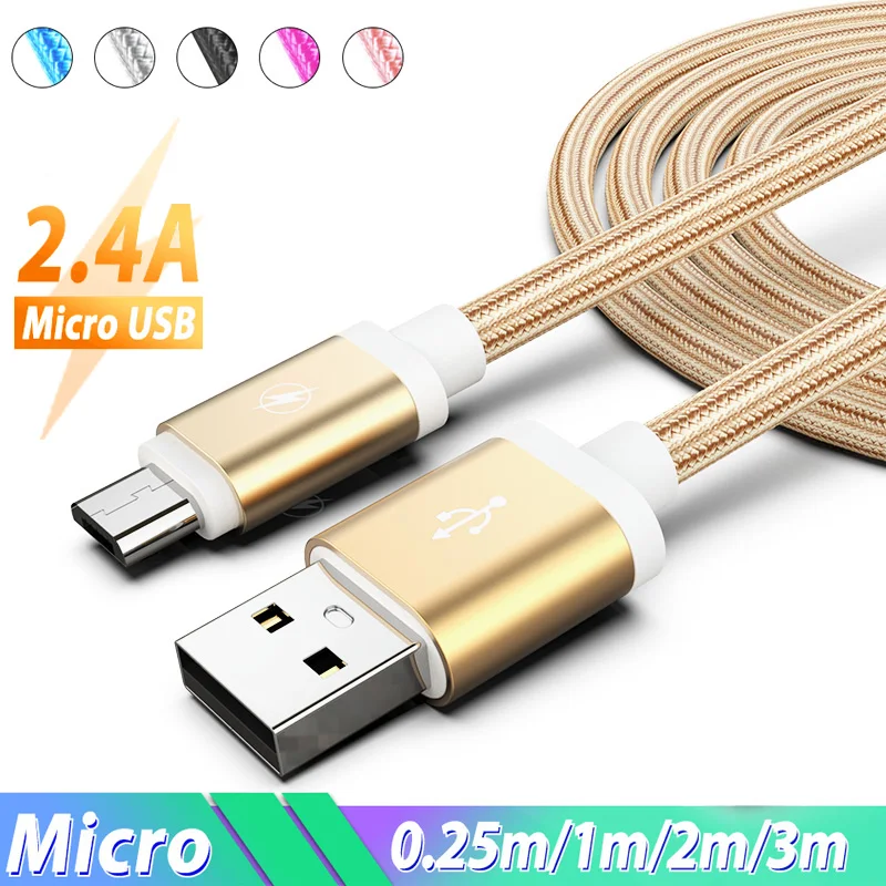 Cable de carga Micro USB Kabel, Cable largo de carga Micro USB de 25cm