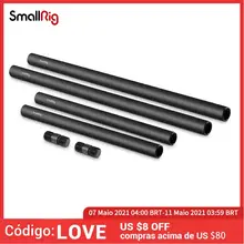Smallrig 15mm hastes pacote com conectores do tampão da haste de rosca m12 liga de alumínio hastes combinação haste do trilho da câmera (pacote de 2 pares)- 1659