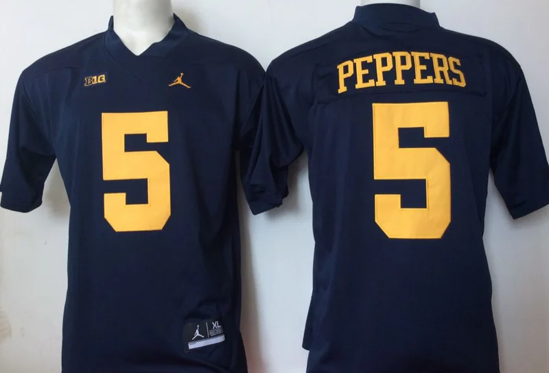 Новинка, Мичиган Росомахи ing Jabrill Peppers, Jim harbagh Charles Woodson tom brady Джерси - Цвет: Темно-серый