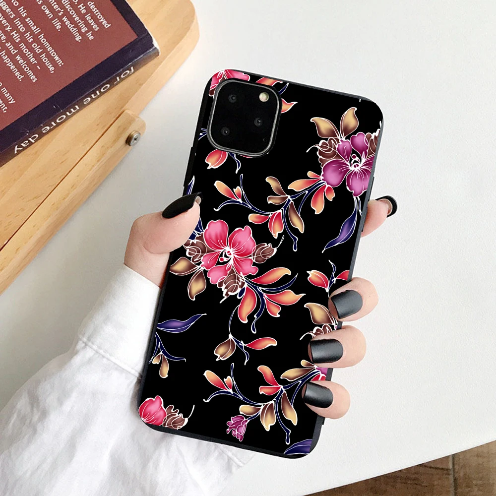 3D Рельефный цветок изысканный чехол s для Apple iPhone 8 7 Plus X ТПУ силиконовый мягкий чехол для iPhone 6S 5S SE XS 11Pro Max XR