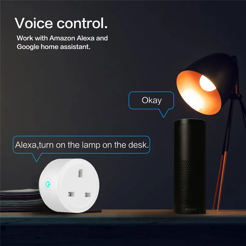 WiFi Smart Socket Remote Control Home Wireless Timer Switch Outlet UK Six Functions Cycle Delayed Intelligent Timing 40AUG2201