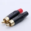 2pcs High quality RCA male Connector gold plating RCA male plug audio adapter black&red ► Photo 2/6