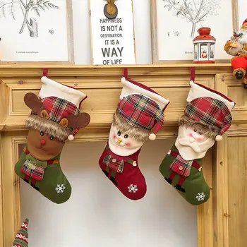 

New Hot 2020 Christmas Tree Hanging Gift Sock Christmas Decoration Stocking Sock Gift Candy Bags Lovely Gift Bag For Christmas