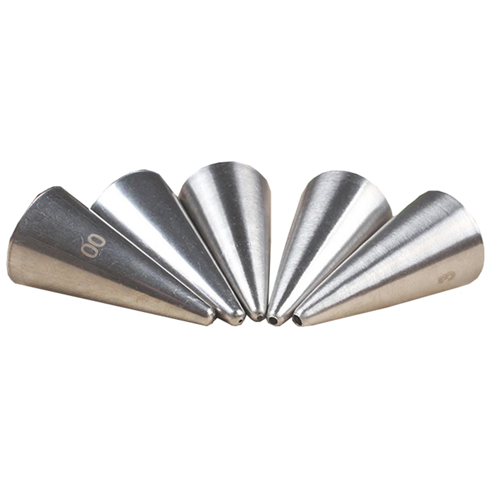 5pcs 1 set Transhome маленькие круглые насадки для обледенения 5 шт. сопла для письма кондитерских изделий из нержавеющей стали инструменты для украшения торта - Цвет: 5pcs 1 set