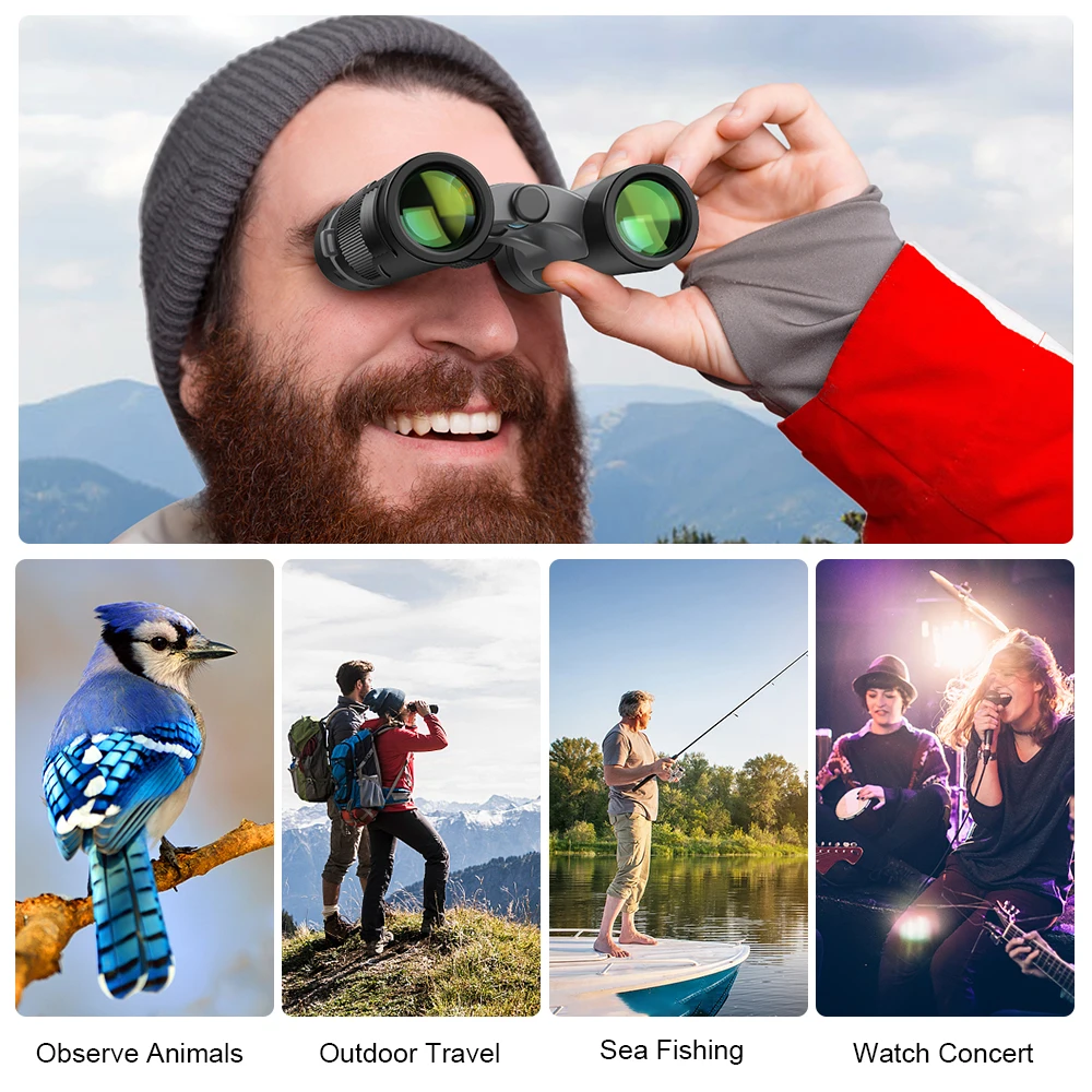 APEXEL 10x25 Professional Binoculars High Powered  BAK4 Prism Zoom Telescope Hunting Binocular for Bird-watching Camping Hiking 5