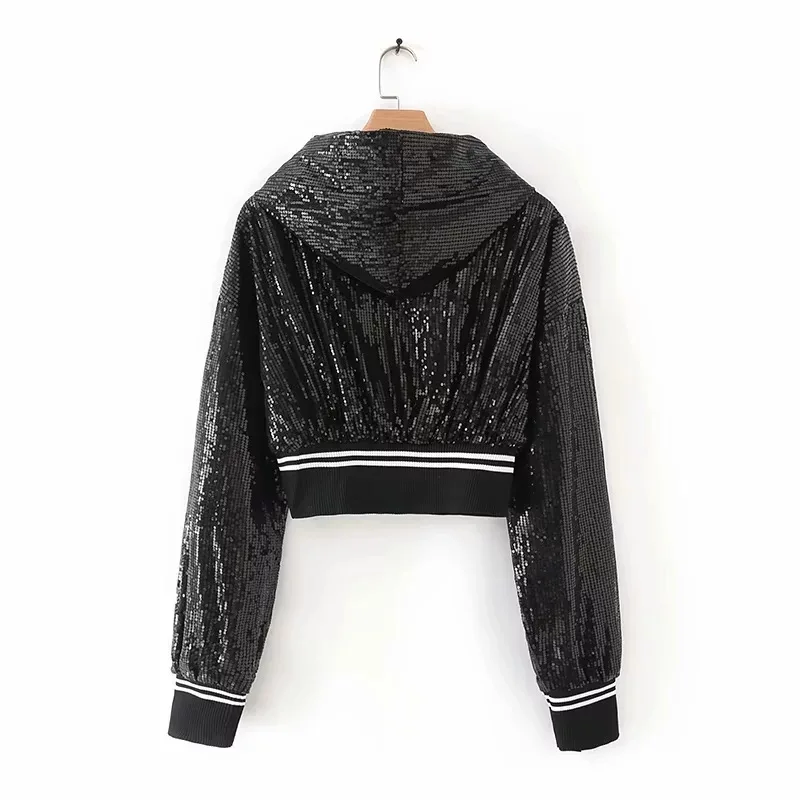 

Yd-8903 WOMEN'S Dress New Products Sequin Hooded Jacket Coat