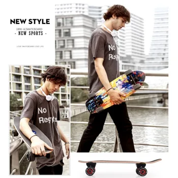 

Beginner Double Tilt Skateboard Adult Skateboard Four-wheel Longboard Skate Board skateboard Retro Skateboard