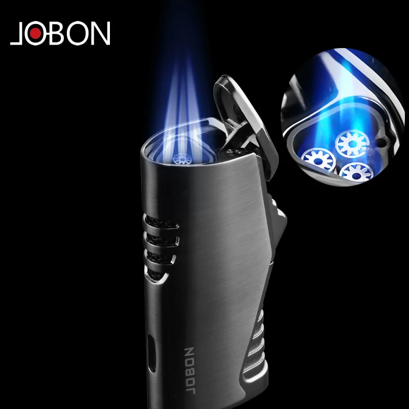 Оригинальная зажигалка jobon для сигар с 3 головками прямая распылительная