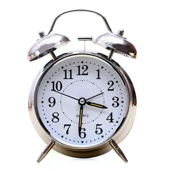 

4" Alarm Clock Retro Loud Double Bell Mechanical Key Wound Timer