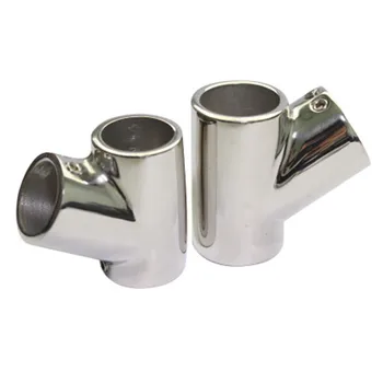 

Durable Marine Stainless Steel Boat Hand Rail 60 Degree T Fitting 7/8' Tube Surface mirror polishing Boat hand rail