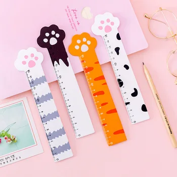 

Wooden Cat Claw Ruler Cute 15 cm Measuring Straight Rulers Drawing Tool Promotional Stationery gift school supplies