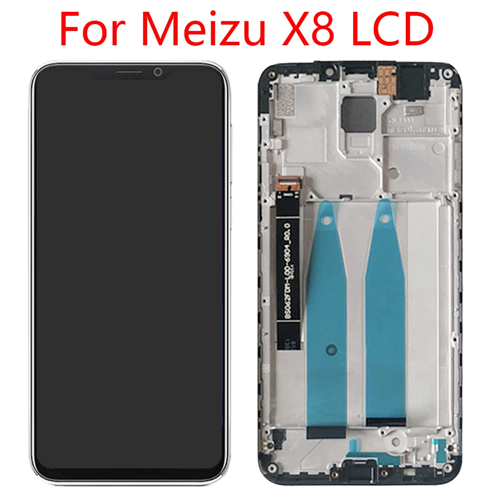 

For Meizu X8 LCD display touch screen digitizer with frame replacement Meizu X8 X 8 display M852H M852Q 6.2 inches