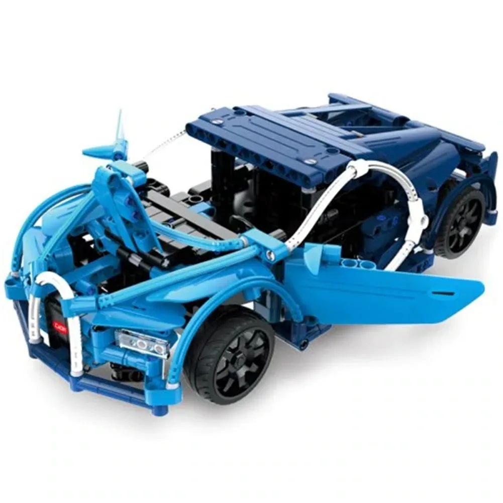 

Blue High Simulation Modeling Sports Theme Building Blocks Remote Control Car