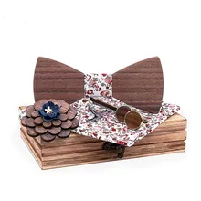 Деревянный галстук набор воротник клипсы кнопка, Свадебный галстук карман квадратный шарф шейный галстук роскошный галстук деревянный галстук-бабочка галстук