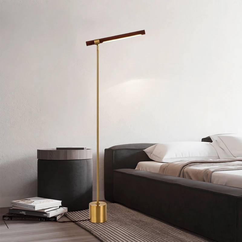 

Linear Wood LED Floor Lamp Modern minimalist replica lamp designer led living room decoration bedside vertical loft floor lamp