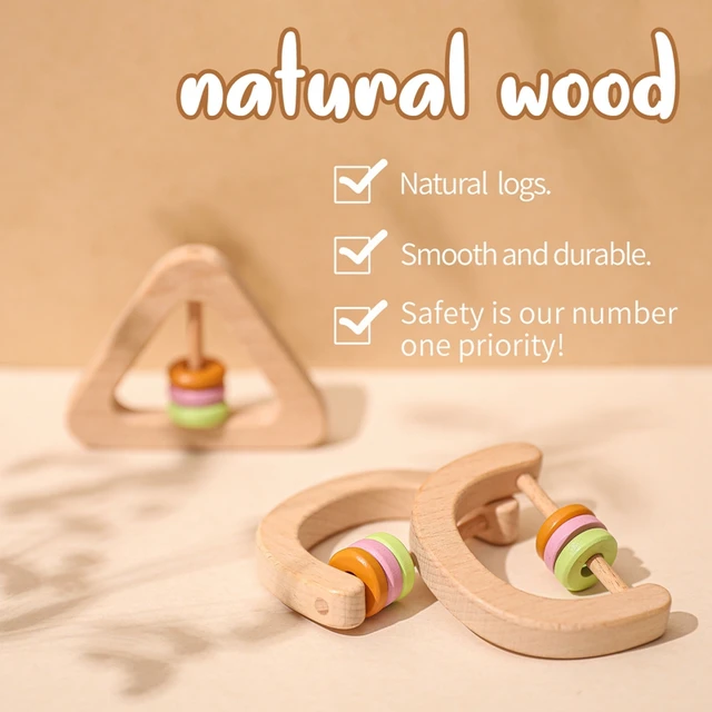 Wooden Baby Rattle: A Montessori-inspired toy for sensory development