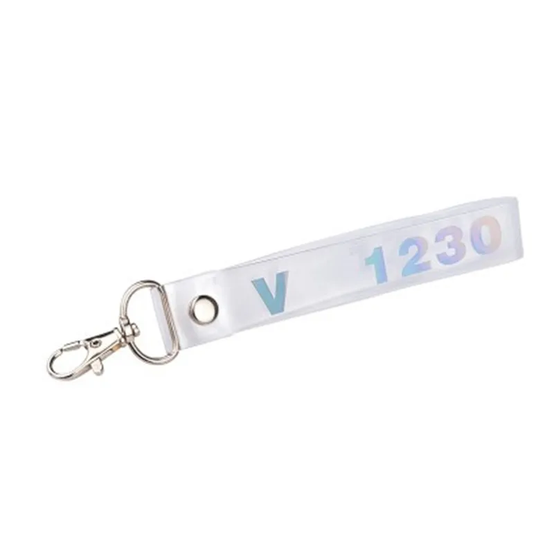 1PC Fashion KPOP Keyring Transparent KOOKIE Key Chain Bangtan Boys Love Yourself SUGA J-HOPE Rope Keychain Jewelry