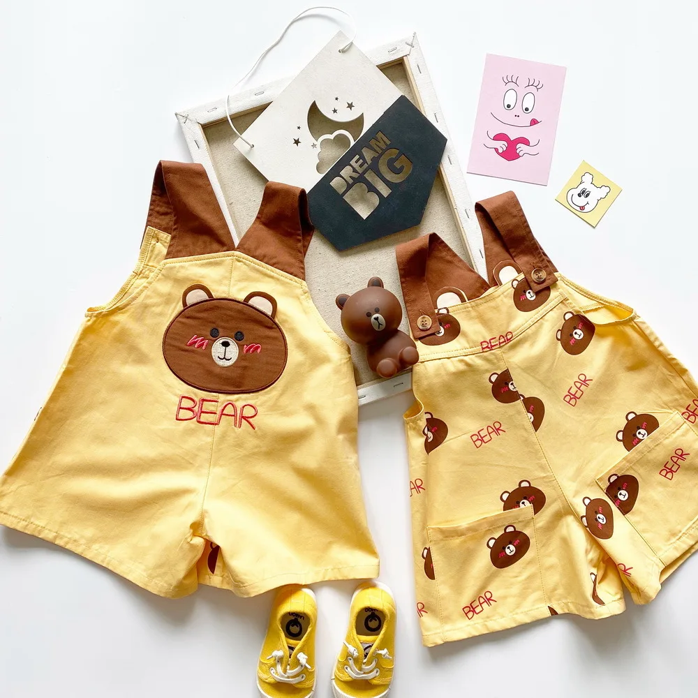 Tonytaobaby/детские брюки на подтяжках милые штаны из чистого хлопка с рисунком