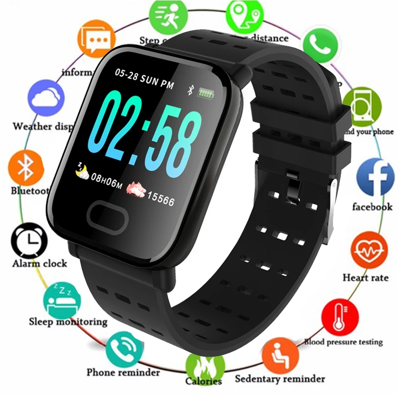 

A6 Smart Band Blood Pressure Smart Bracelet Heart Rate Monitor Sport Fitness Tracker IP67 Waterproof Smart Wristband Watch