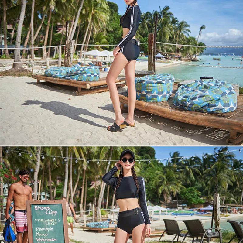 WackDaria woen rashguards женский купальник с длинным рукавом, купальник с подушечкой maillot de Бянь femma, летний купальник