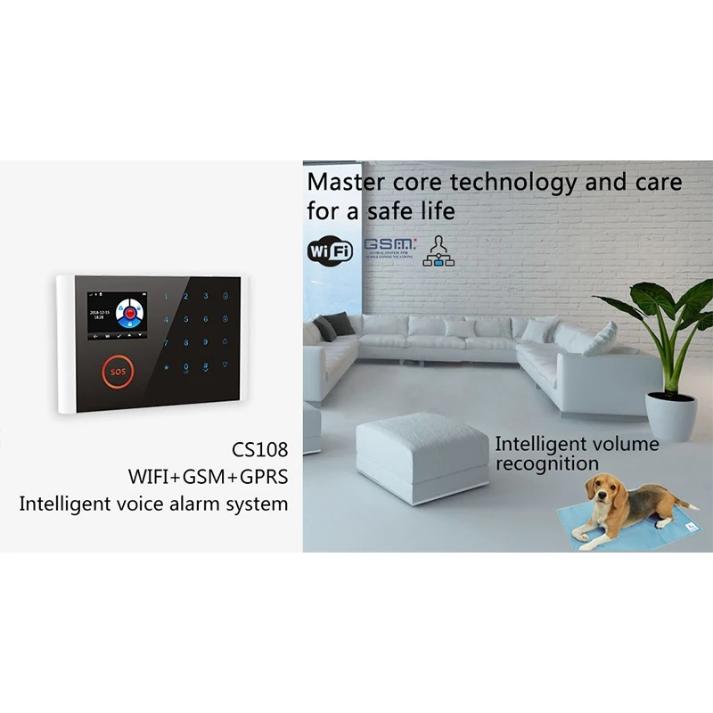 MOOL GSM WiFi домашняя система охранной сигнализации, GPRS беспроводная Противоугонная сигнализация Wi-Fi SMS оповещение о звонках