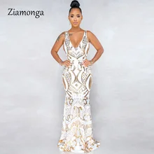 Ziamonga, женские вечерние платья с блестками, без рукавов, роскошное, золотое, блестящее, сексуальное, Сетчатое, облегающее платье, для женщин, вечернее, для ужина, платья макси