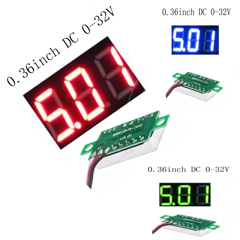 

1PCS Green LED Panel Meter Mini Digital Voltmeter DC 0V To 30V