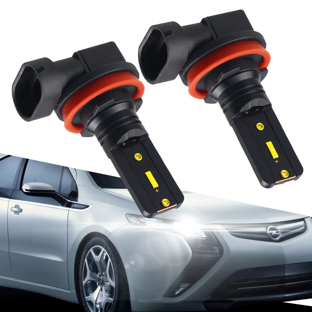 Белый H11 H8 светодиодный 60 Вт комплект фар 6500K белый автомобиль грузовик противотуманные фары дальнего света лампы - Испускаемый цвет: Белый
