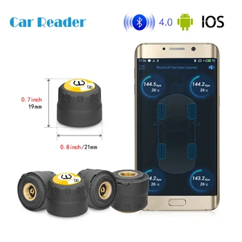 

TPMS Bluetooth 4.0 Car Outer TPMS Tire Pressure Monitoring BLE TPMS Low Energy For Android/IOS With 4 Pieces Sensors