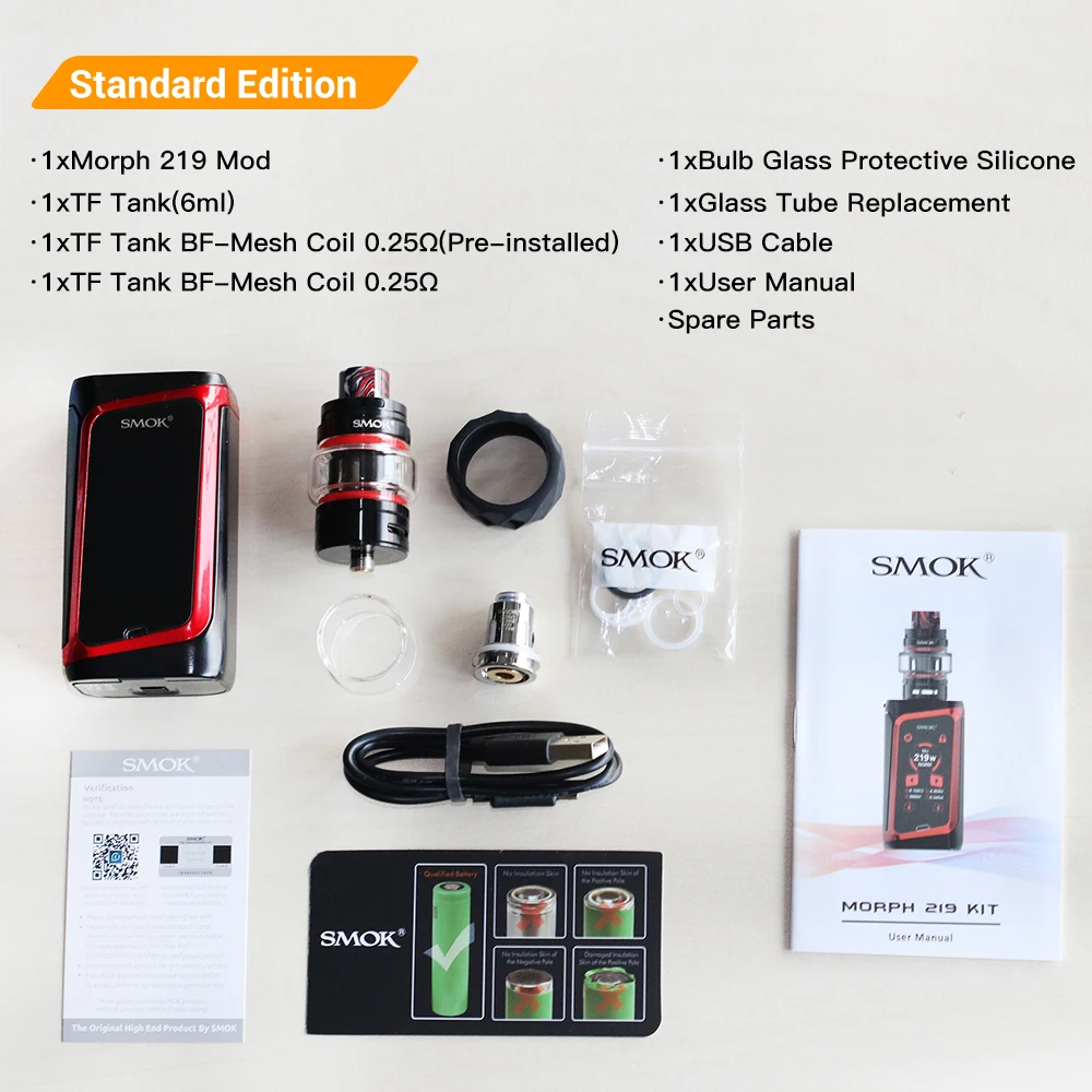 Online SMOK Elektronische Zigarette MORPH 219 Kit 219W Box Mod Vape Kit E Shisha Verdampfer TF POD TANK Coilelektronik sigara nord S019