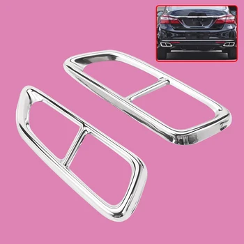 

DWCX 2pcs Steel Rear Cylinder Exhaust Pipe Throat Muffler End Tip Cover Trim Strip fit for Honda Accord 2013 2014 2015 2016 2017