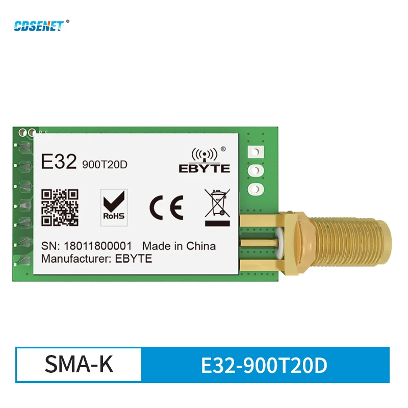 LoRa Wireless Module 868MHz 915MHz 20dBm 5.5km CDSENET E32-900T20D 5.5km Serial Port Transceiver RF Transmitter Receiver hc 05 wireless bluetooth receiver rf serial transceiver module master slave integrated bluetooth module