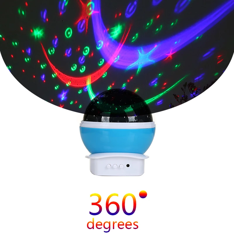 Вращающийся на 360 градусов Звездный проектор лунный светильник ночник