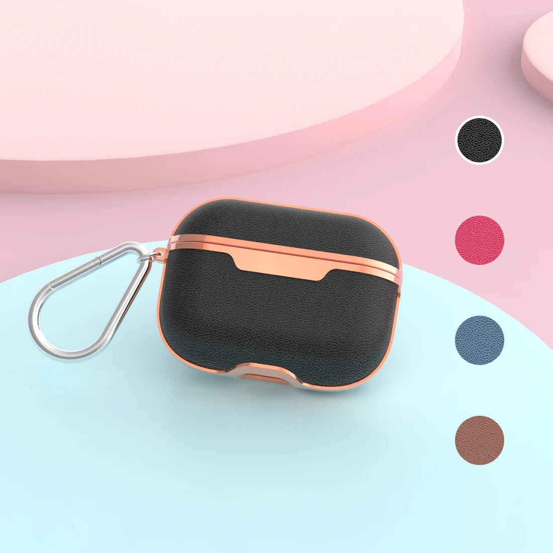 Для AirPods Pro роскошное покрытие для чехла из искусственной кожи+ PC ударопрочный защитный чехол для Apple AirPods Pro чехол с крючком для ключей